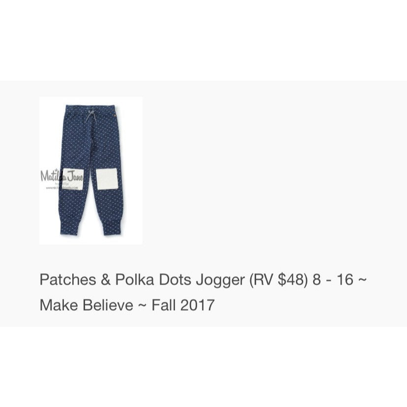 Size 8 New matilda jane Patches & Polka Dots Jogger pants NWT