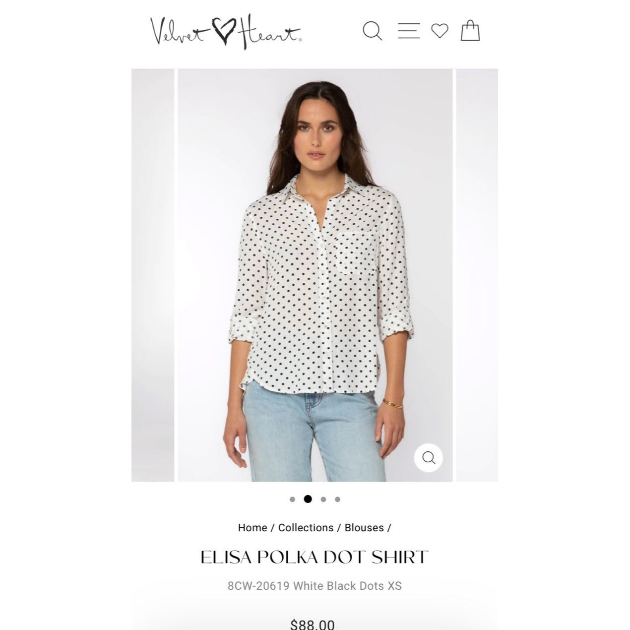 Medium Velvet Heart blouse
