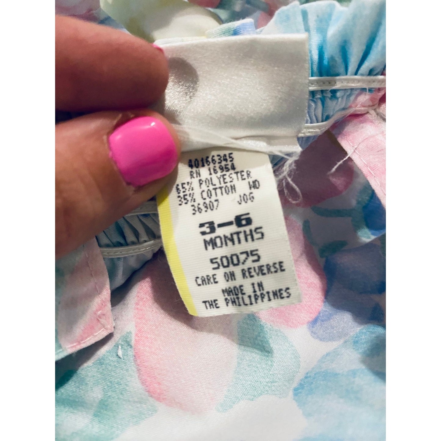 3-6 months vintage pastel floral bubble