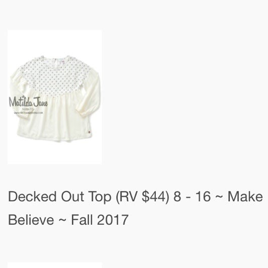 New size 8 Matilda Jane 435 top
