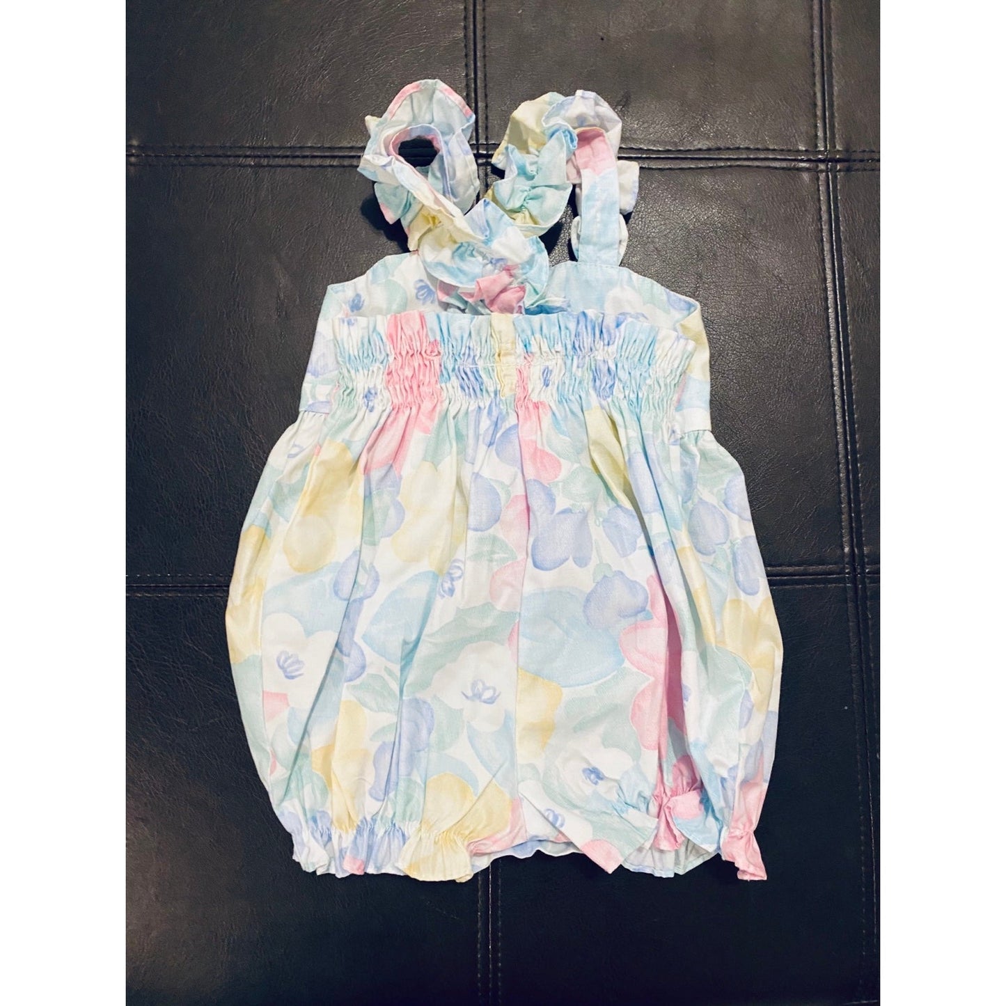3-6 months vintage pastel floral bubble