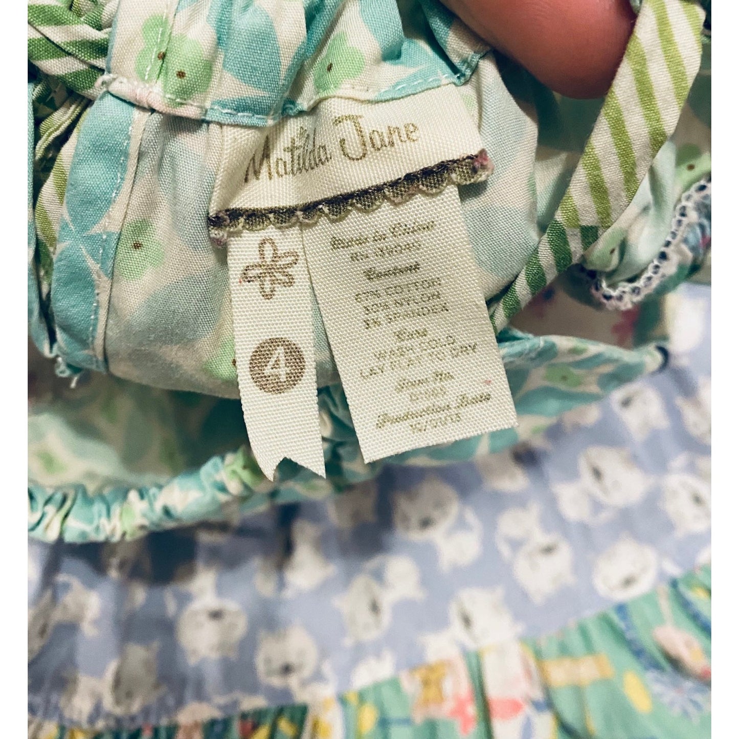 Size 4 Matilda Jane ruffle dress with cats