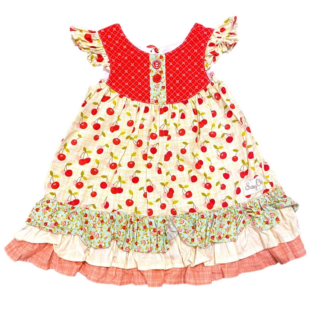 strapless open back dress 18-24 months to 2T cherry ruffle dress – SummerKids901