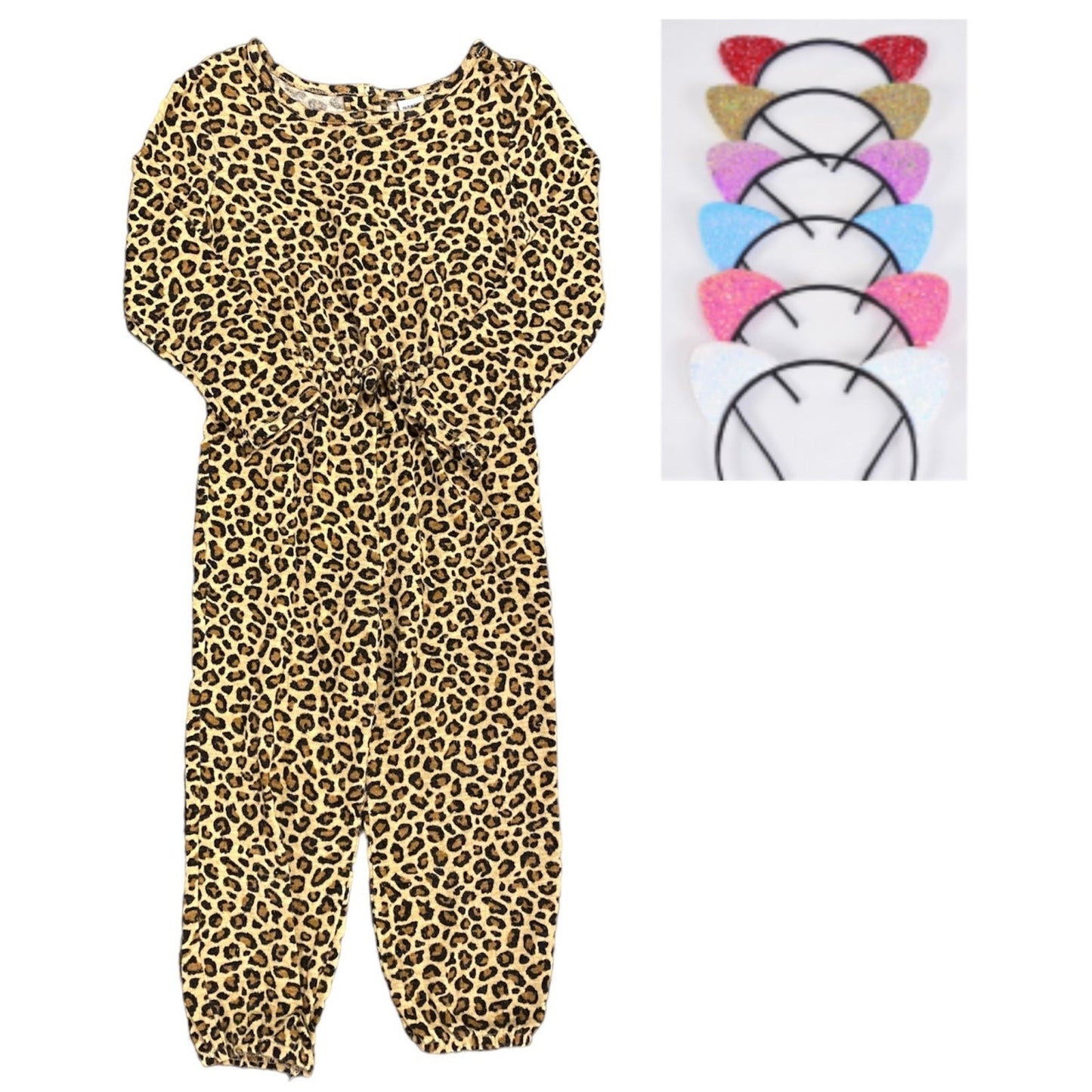 3T girls leopard romper Halloween costume bundle