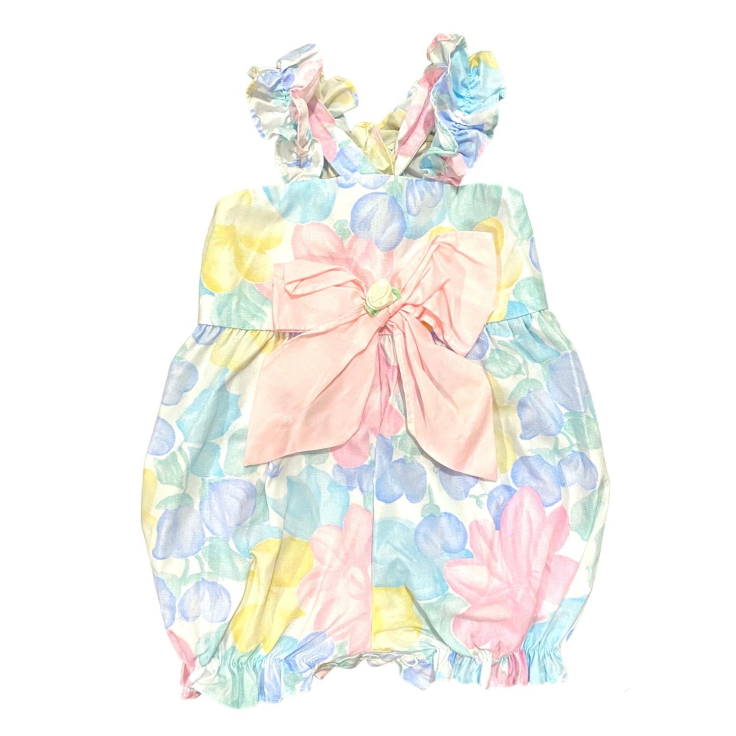 3-6 months vintage pastel floral bubble