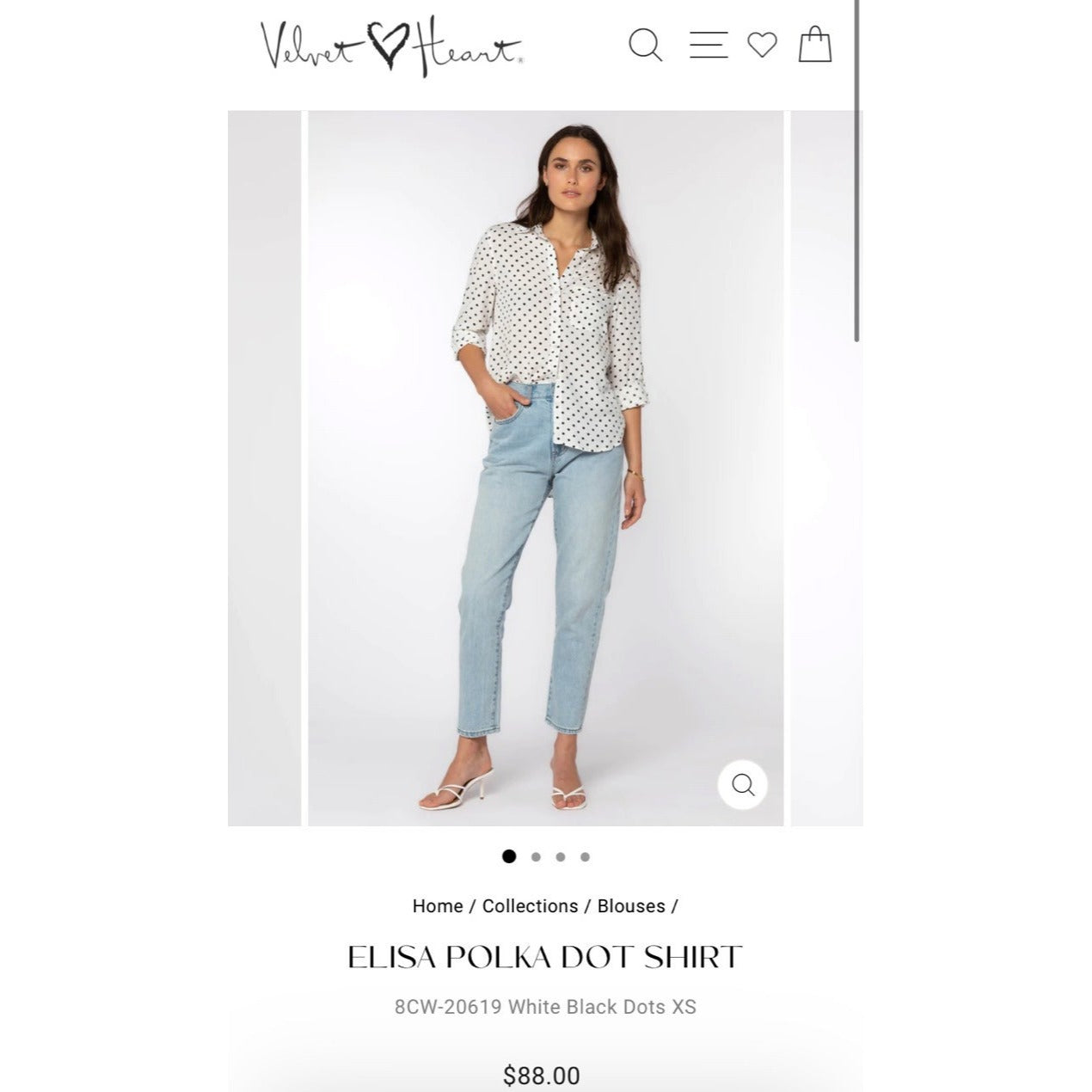 Medium Velvet Heart blouse