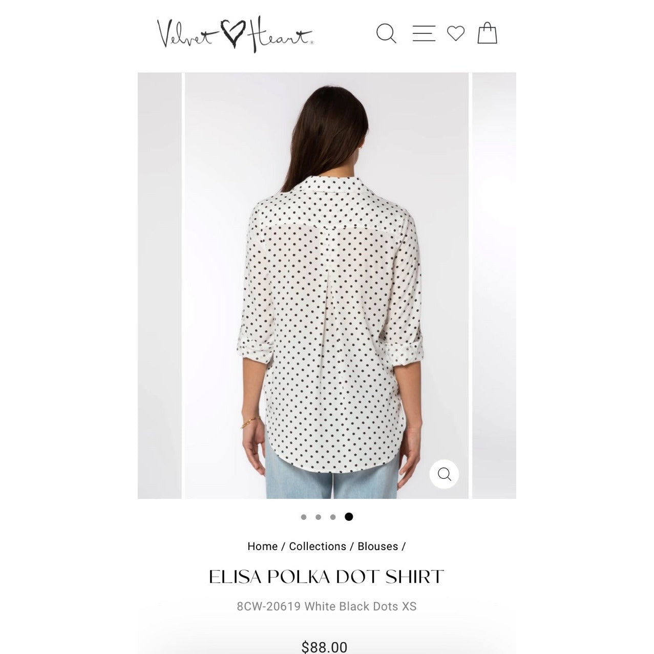 Medium Velvet Heart blouse