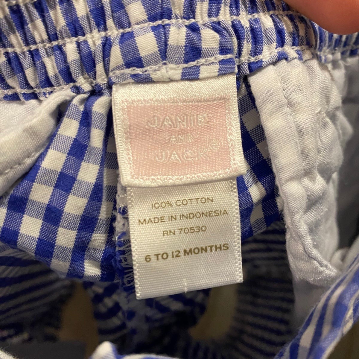 6-12 months Janie and Jack blue gingham shorts