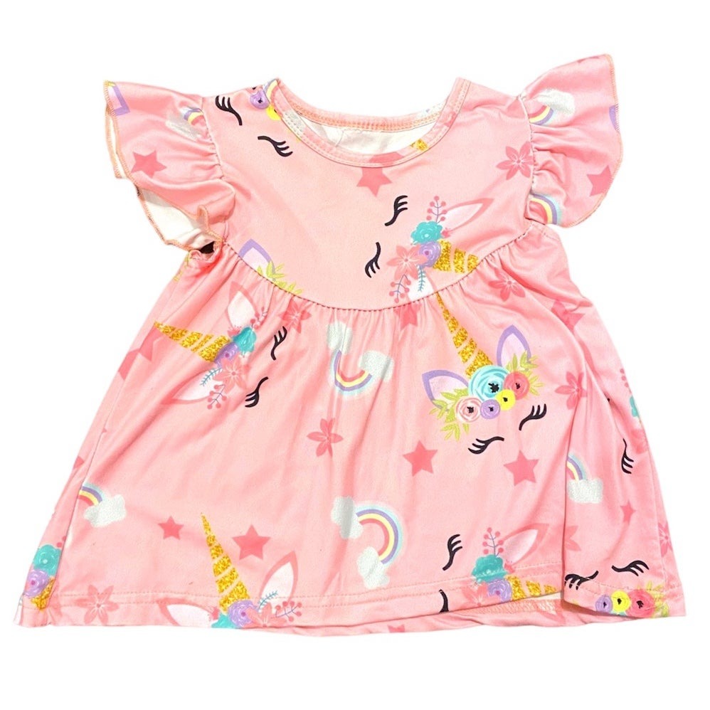3/4 unicorn ruffle top