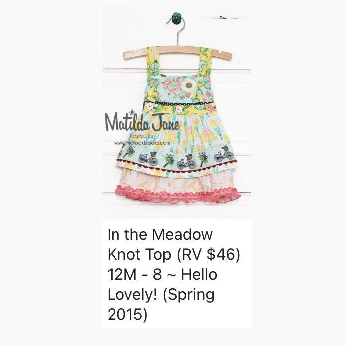 Size 4 Matilda Jane In the meadow knot top