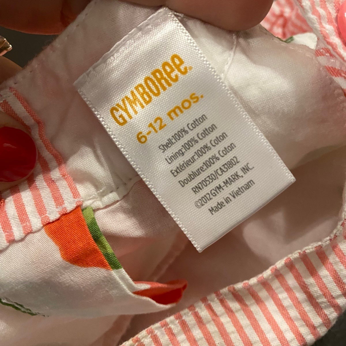 6-12 months Gymboree peach bloomer set