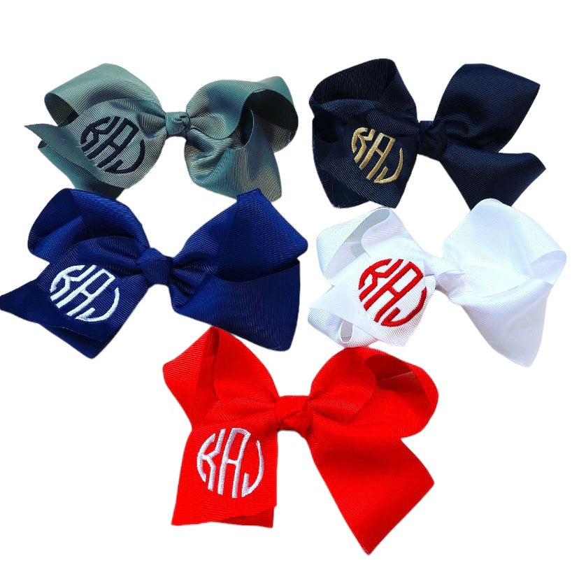 Large Bow with 3 Initial Monogram