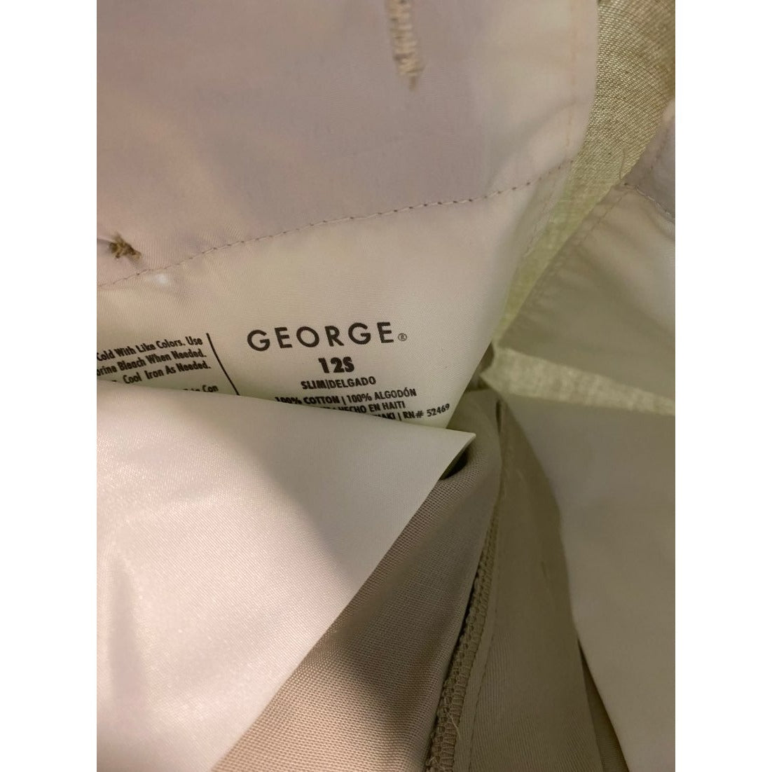 New George size 12 slim boys khaki pants