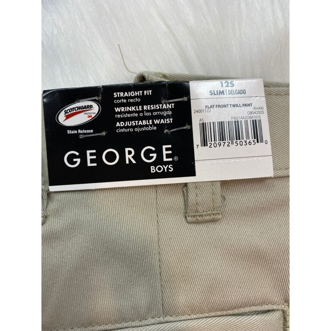 New George size 12 slim boys khaki pants