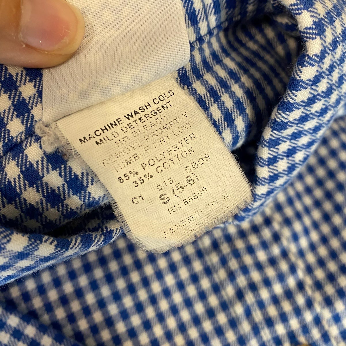 5/6 kelly's kids button down blue gingham shirt
