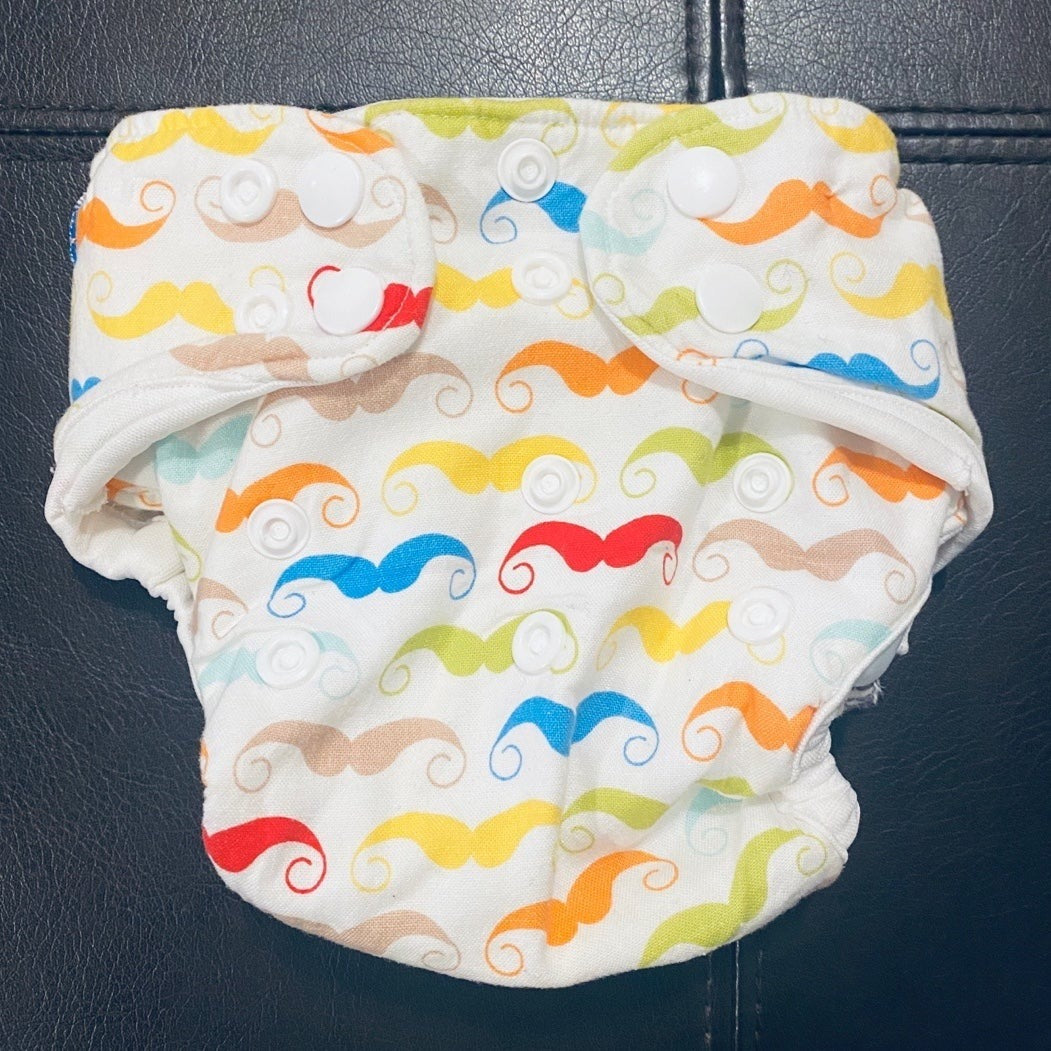 Newborn mustache cloth diaper cover bundle