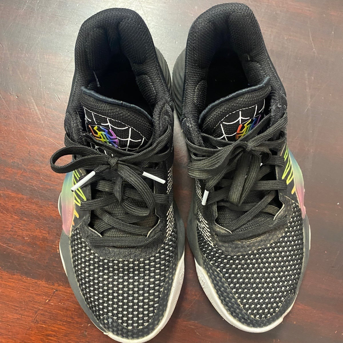 Size 5 Youth Adidas Don issue 1 J rainbow Spider-Man basketball sneakers