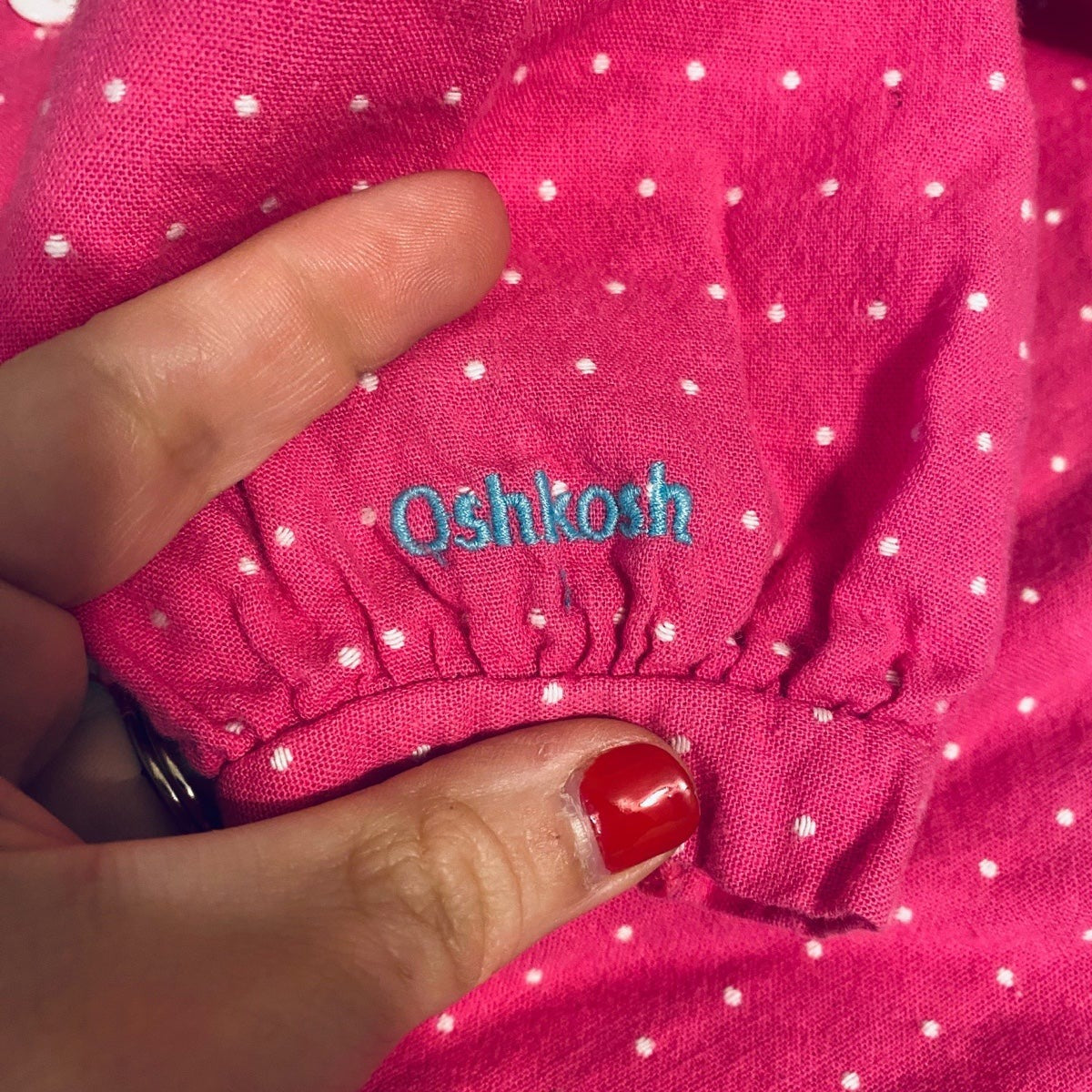 6-9 months OshKosh b’gosh pink long bubble romper