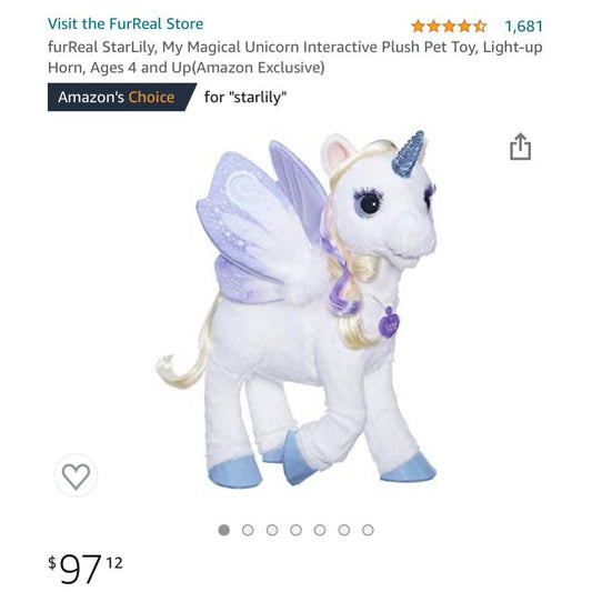 Starlily FurReal unicorn - lights & sounds
