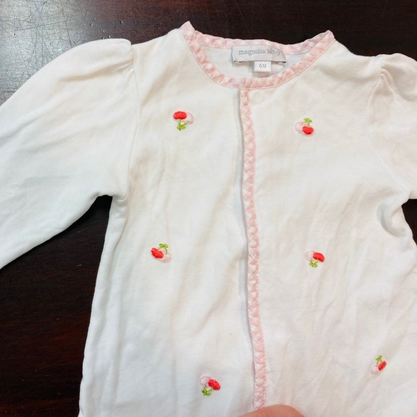 6 months magnolia baby cherry Romper