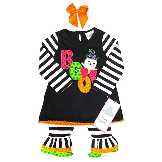 New 24 months Halloween ruffle outfit & bow