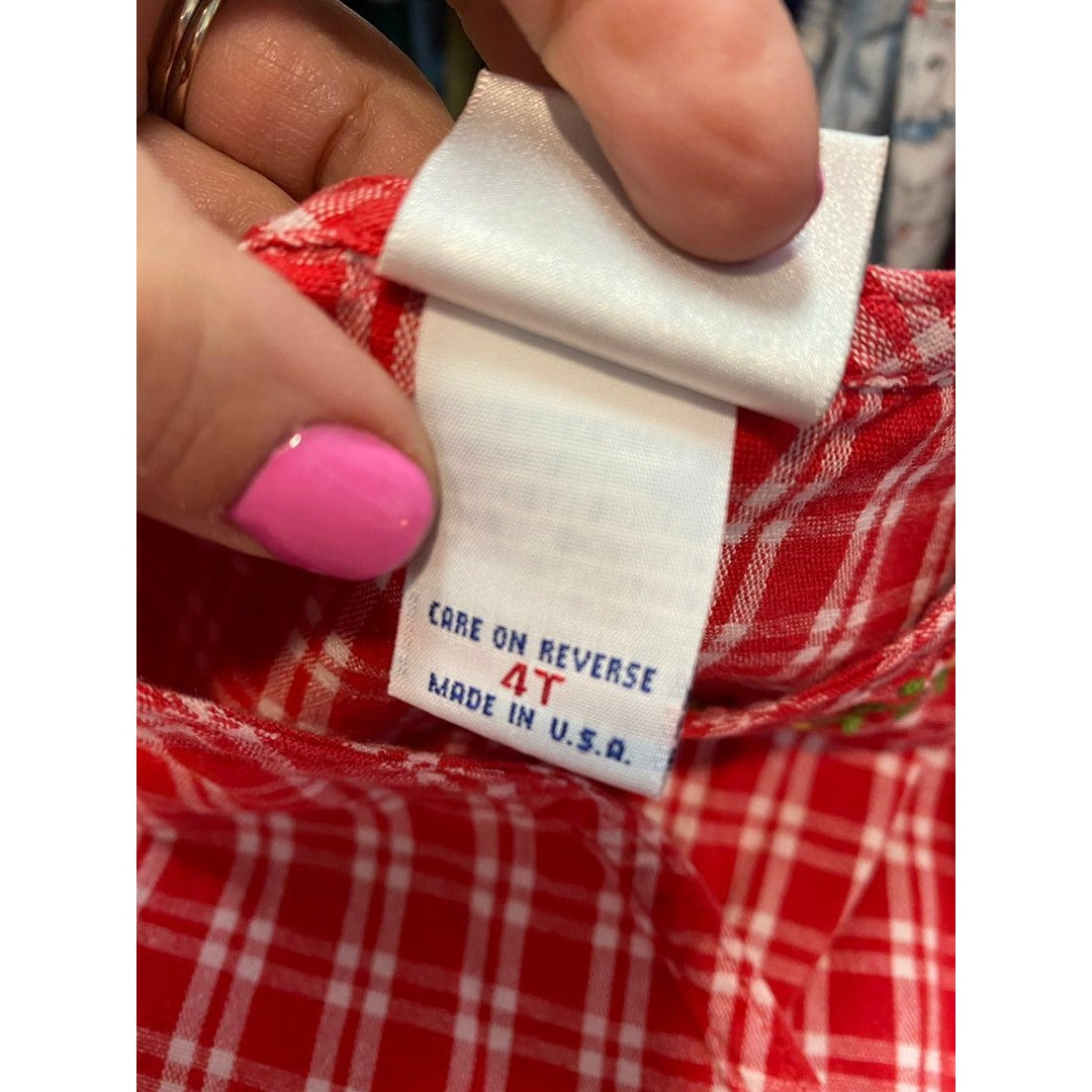 4T vintage Osh Kosh red gingham Dress USA