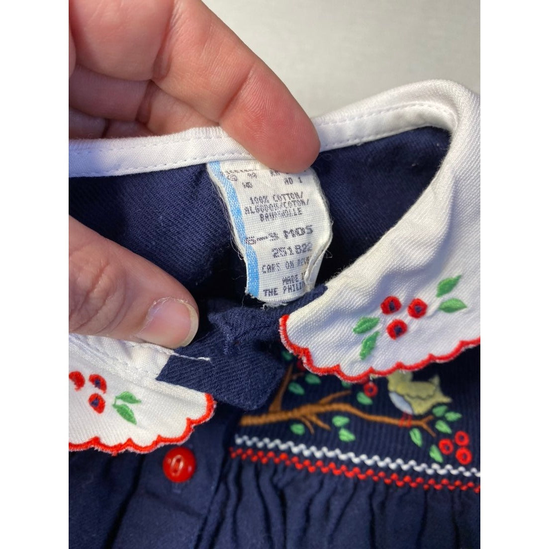 6-9 months vintage smocked dress