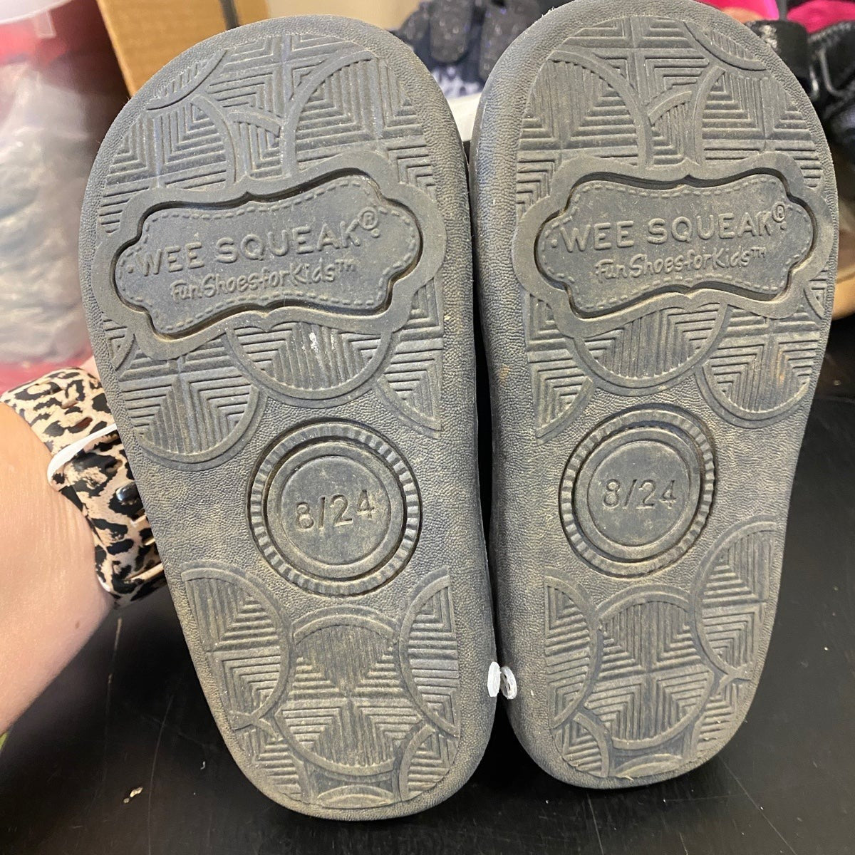 Size 8 wee squeak toddler girls shoes