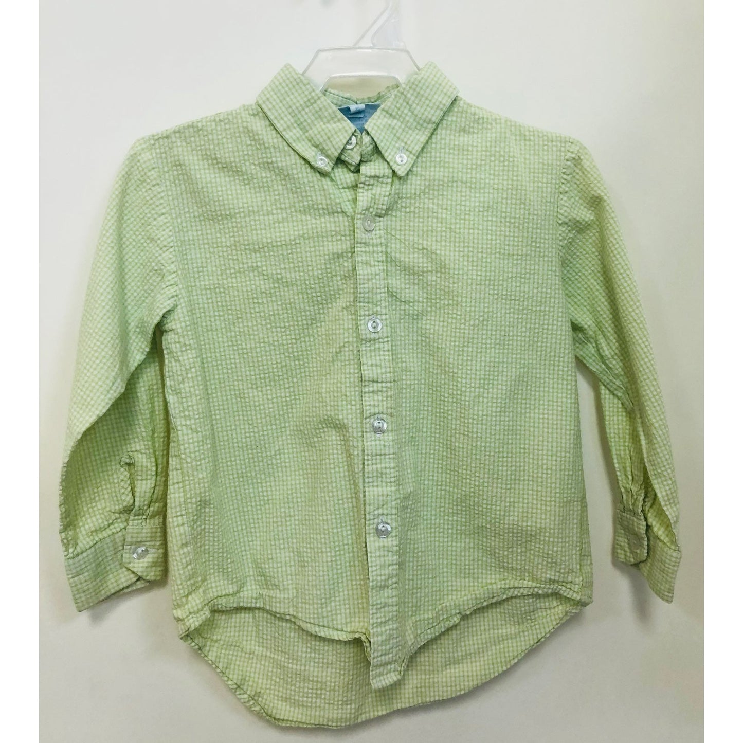 Size 5 green seersucker Little English button down