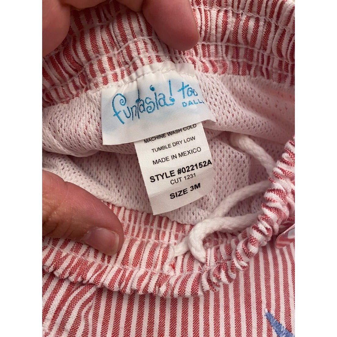New 3 months seersucker swim trunks