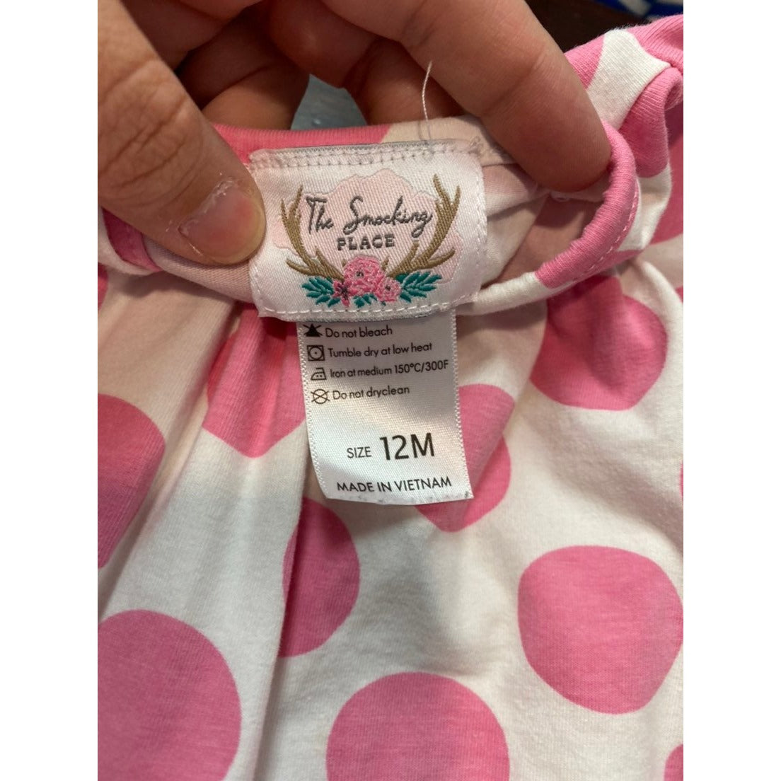 12 months pink polkadot outfit