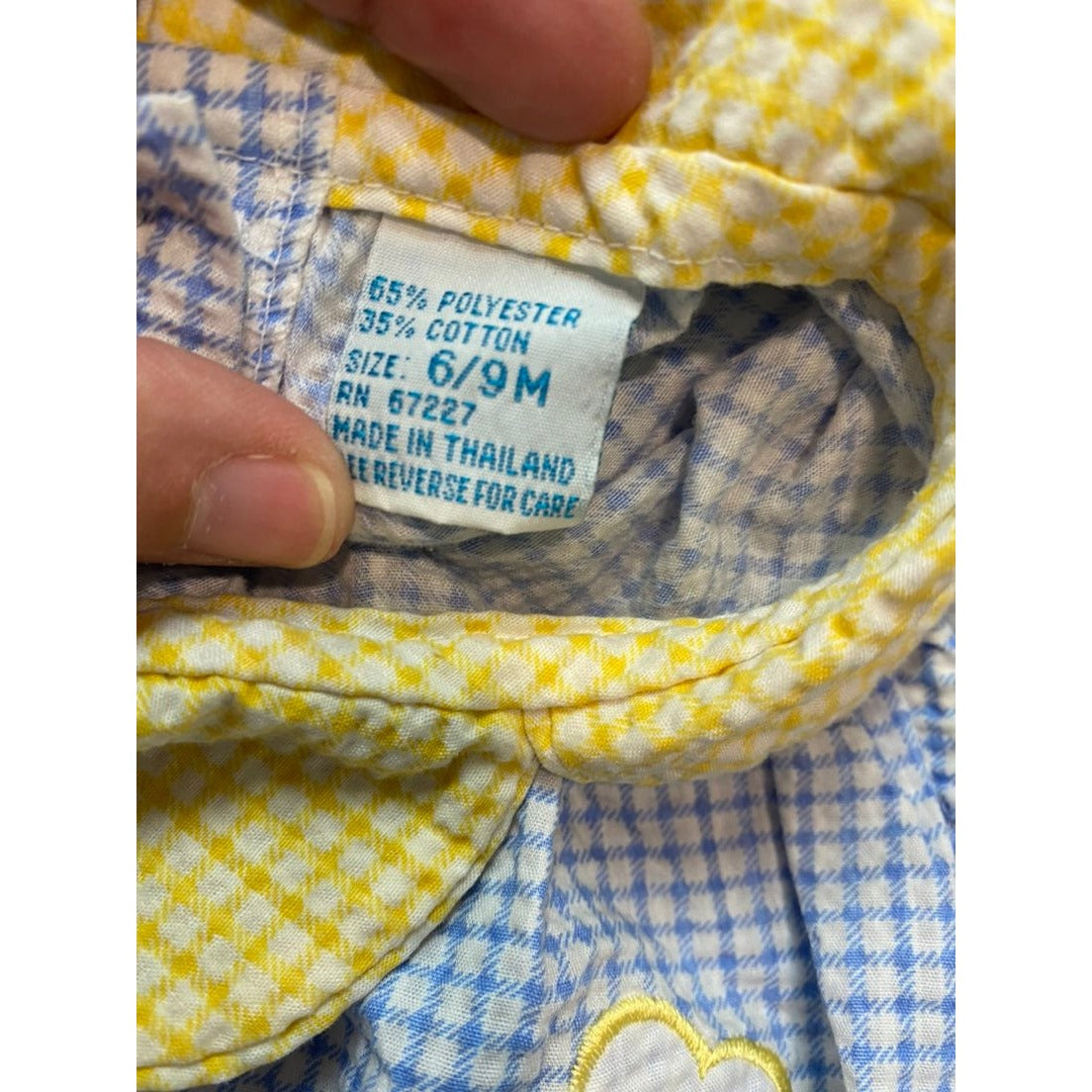 Vintage 6-9 months Blue gingham Dress