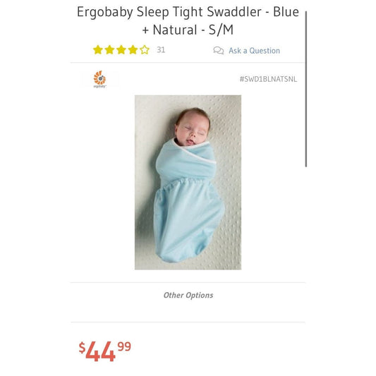 Ergobaby Swaddlers Small/Medium