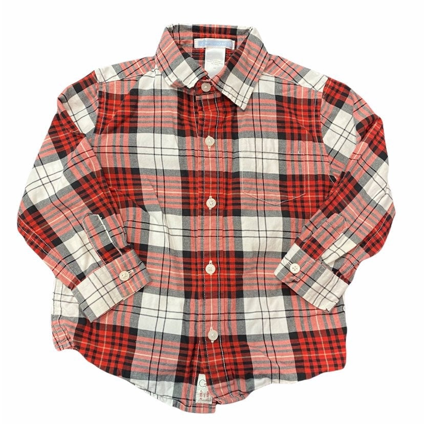 2T Janie & Jack red plaid button down
