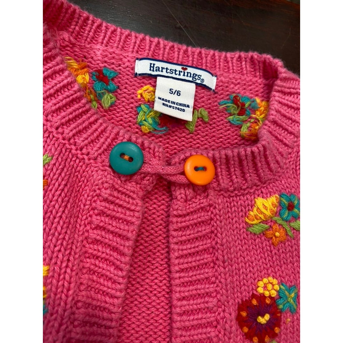 5/6 Hartstrings pink cardigan