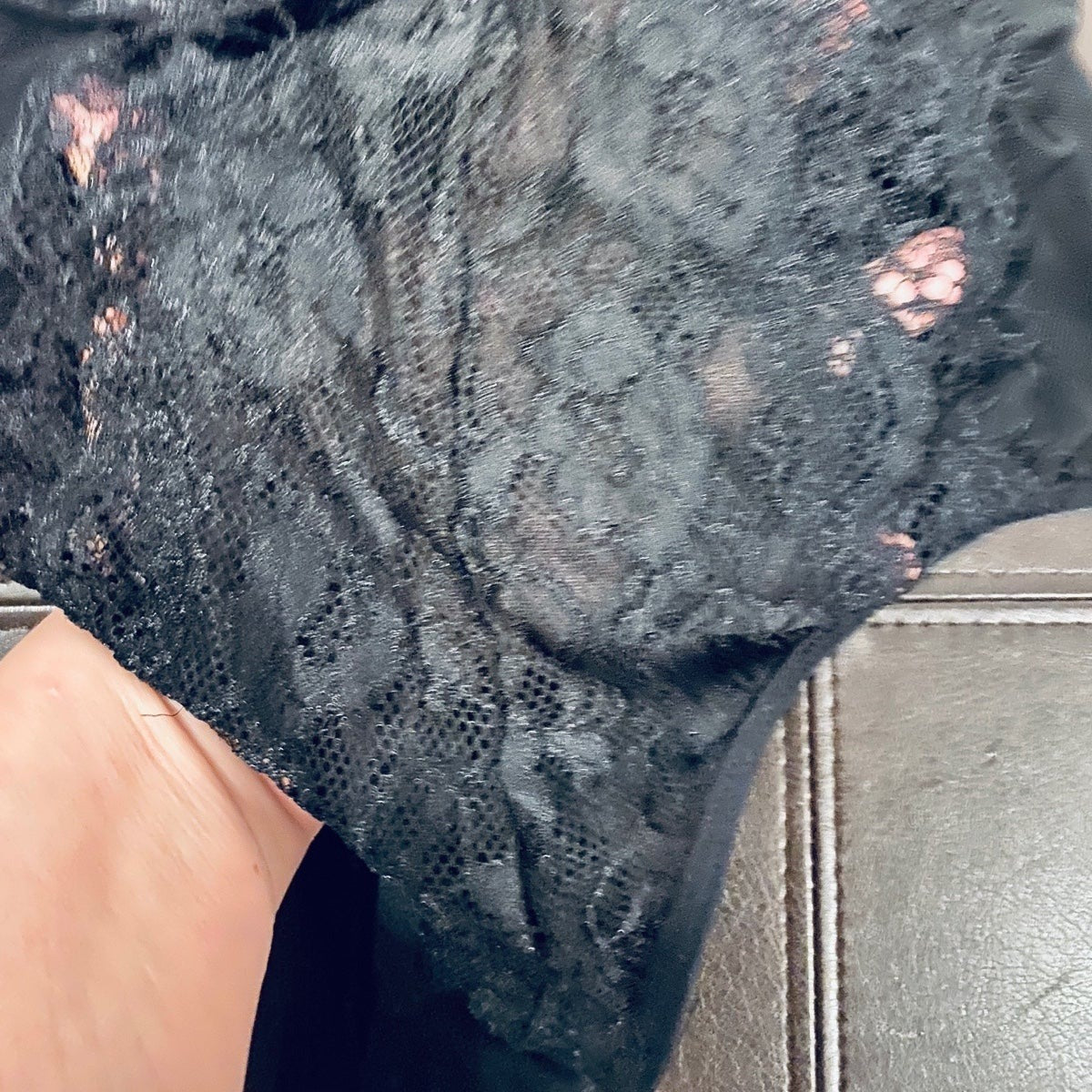 Small black lace lingerie teddy