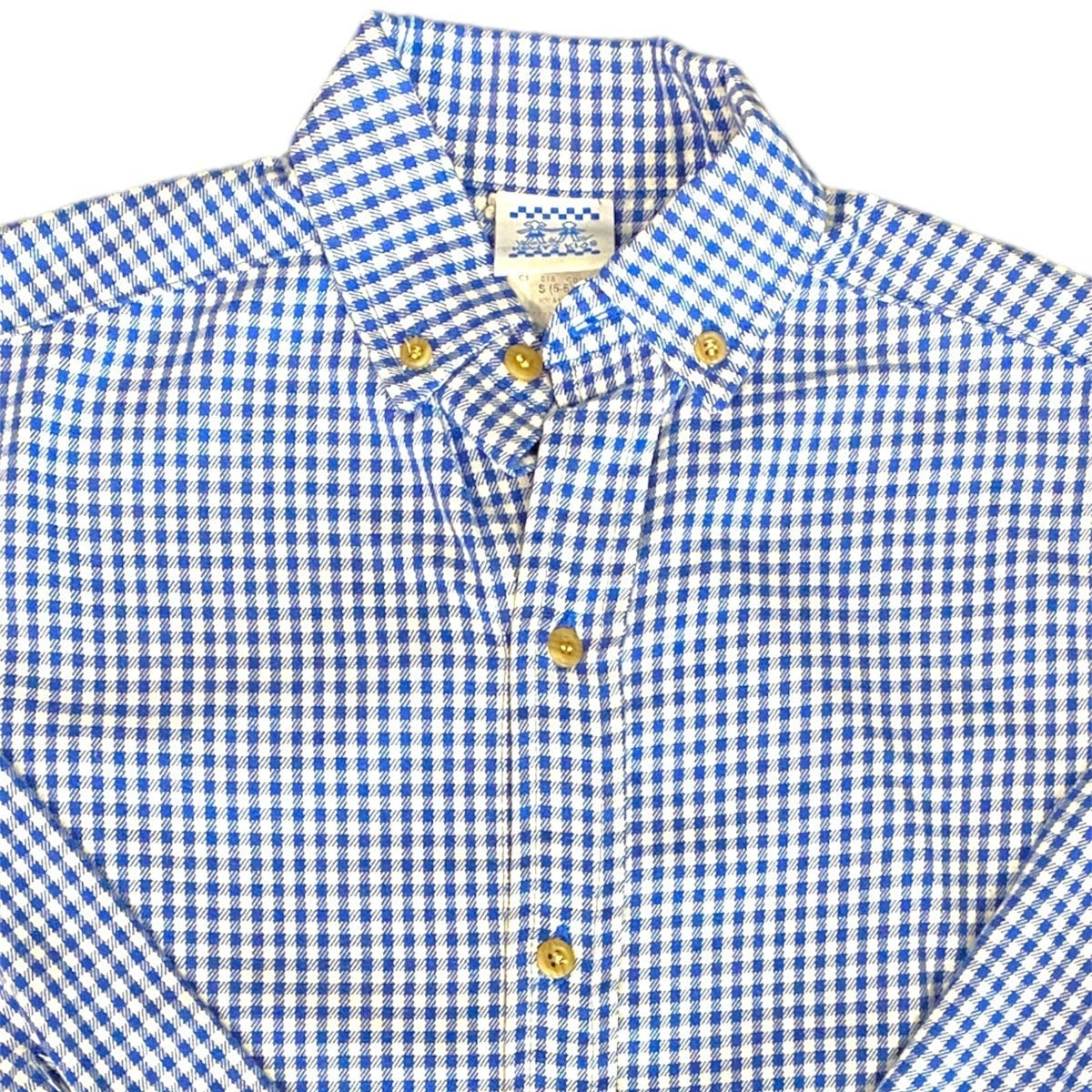 5/6 kelly's kids button down blue gingham shirt