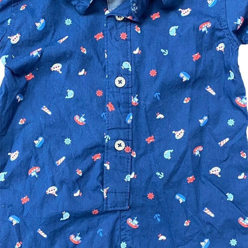 3-6 months boys 4th of July romper