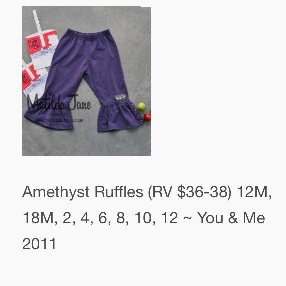Size 2 Matilda Jane Amethyst big ruffles
