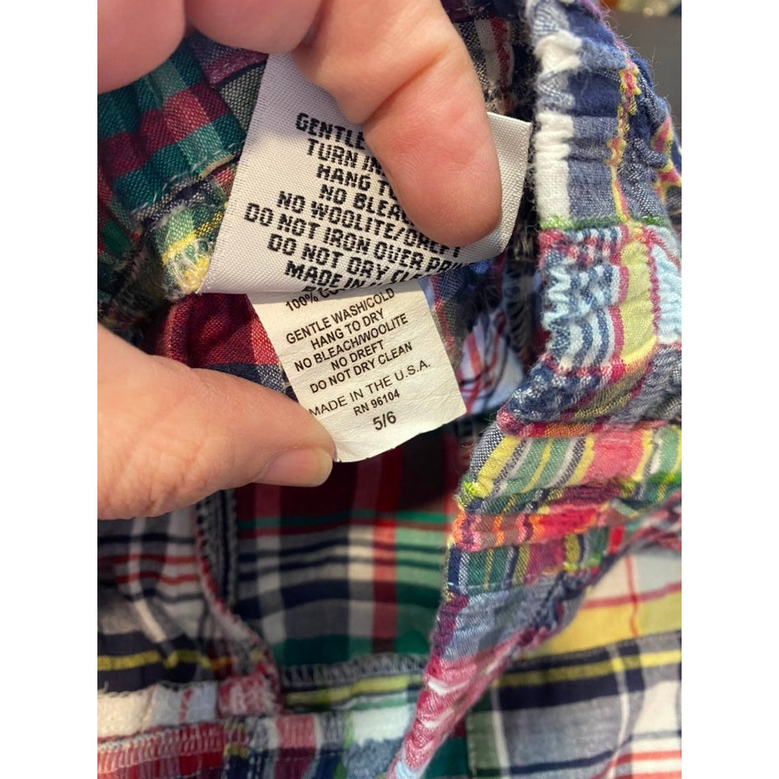 5/6 boutique boys madras shorts