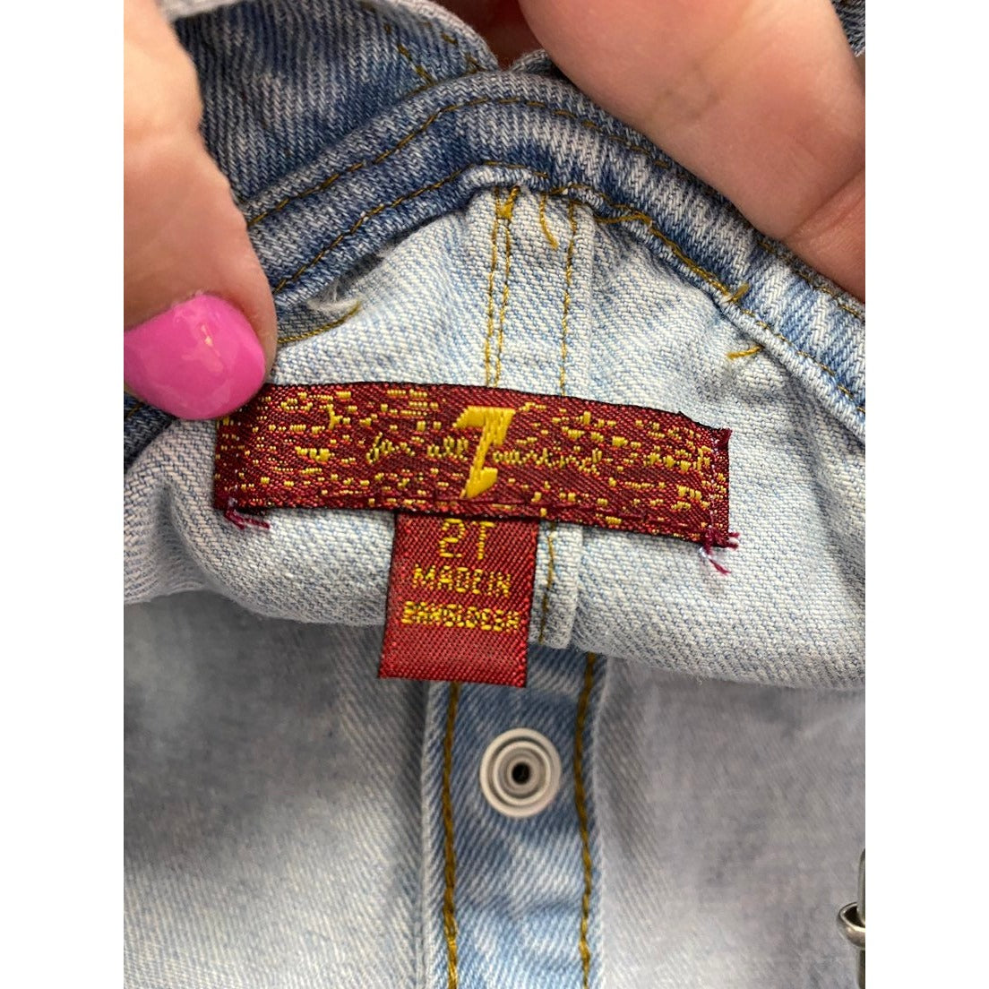 2t 7FAM denim Overall Dress