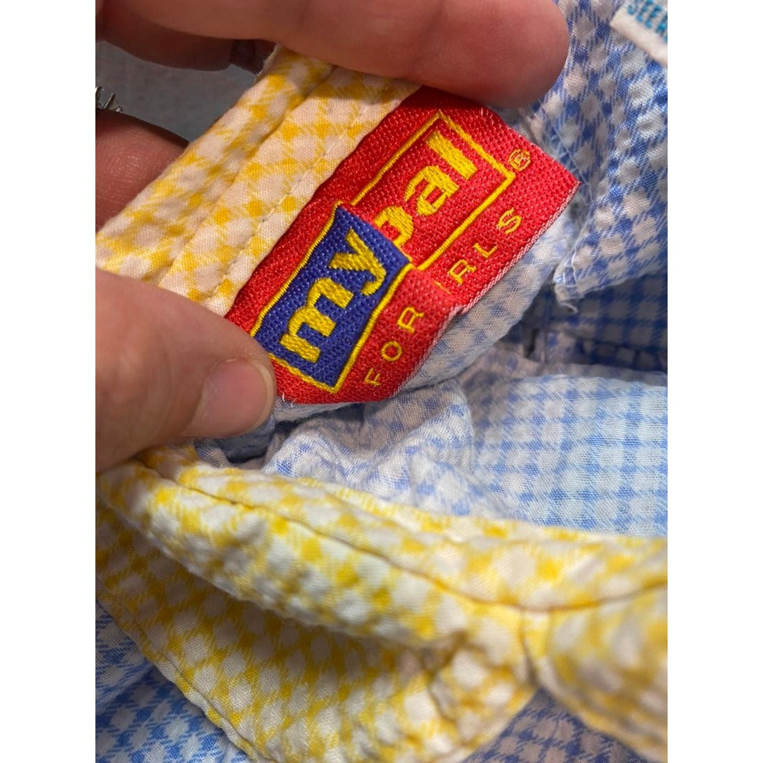 Vintage 6-9 months Blue gingham Dress