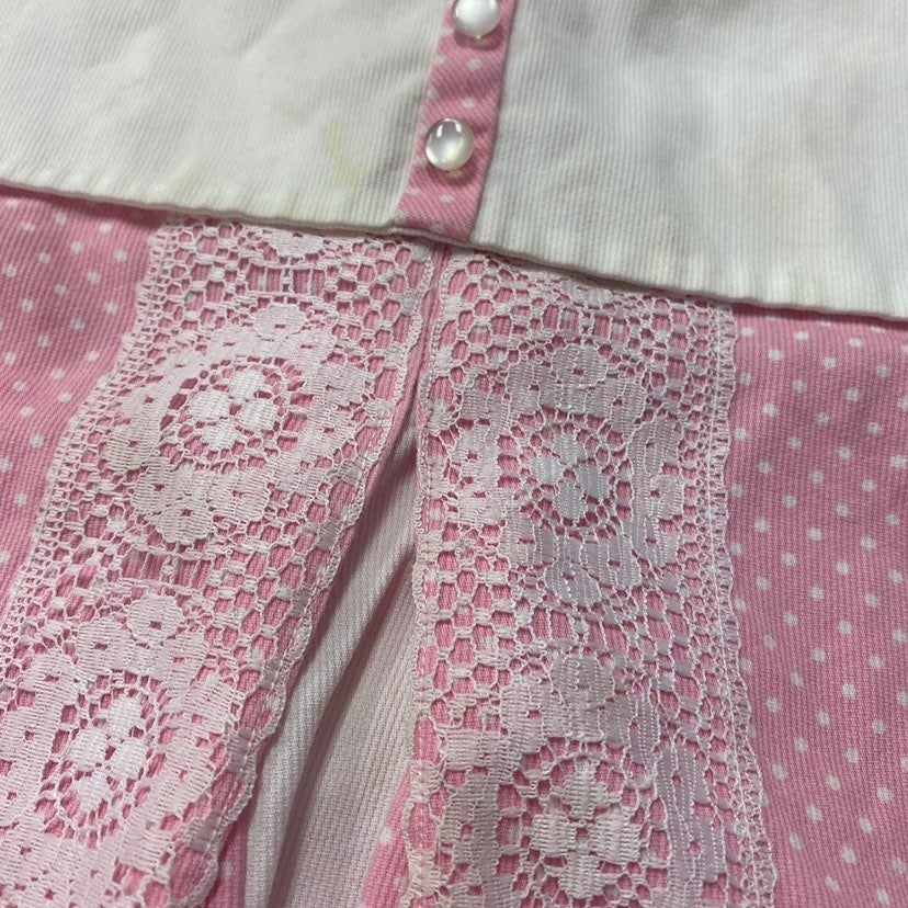Girls vintage pink dot Dress