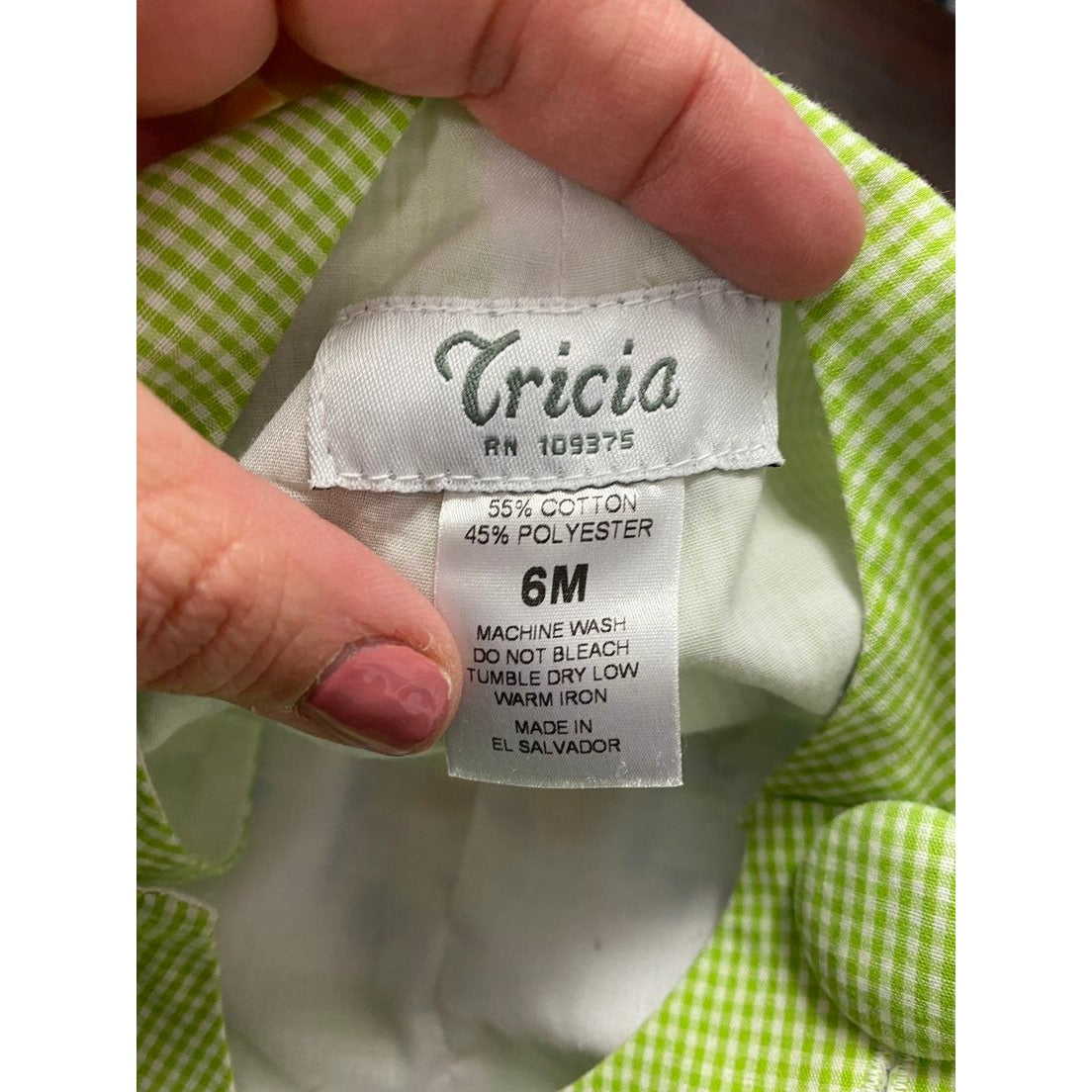 6 months green gingham smocked beach jonjon