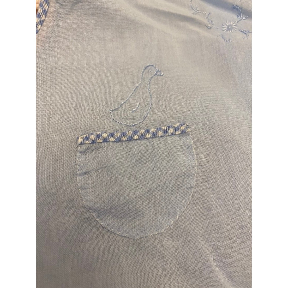 Vintage embroidered blue duck outfit