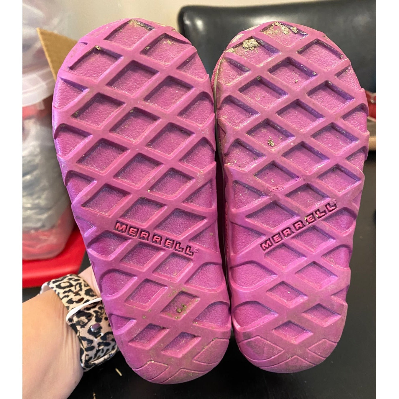 Size 9 Pink flower Merrell sneakers