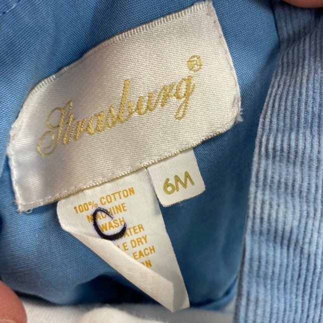 6 months Strasburg blue cord romper