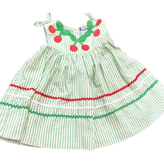 Size 2 vintage seersucker dress with cherries