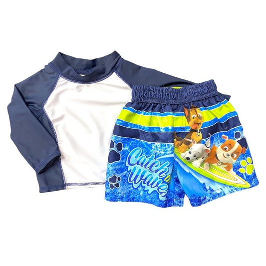 6-9 months Paw Patrol Swim trunks & rash guard bundle
