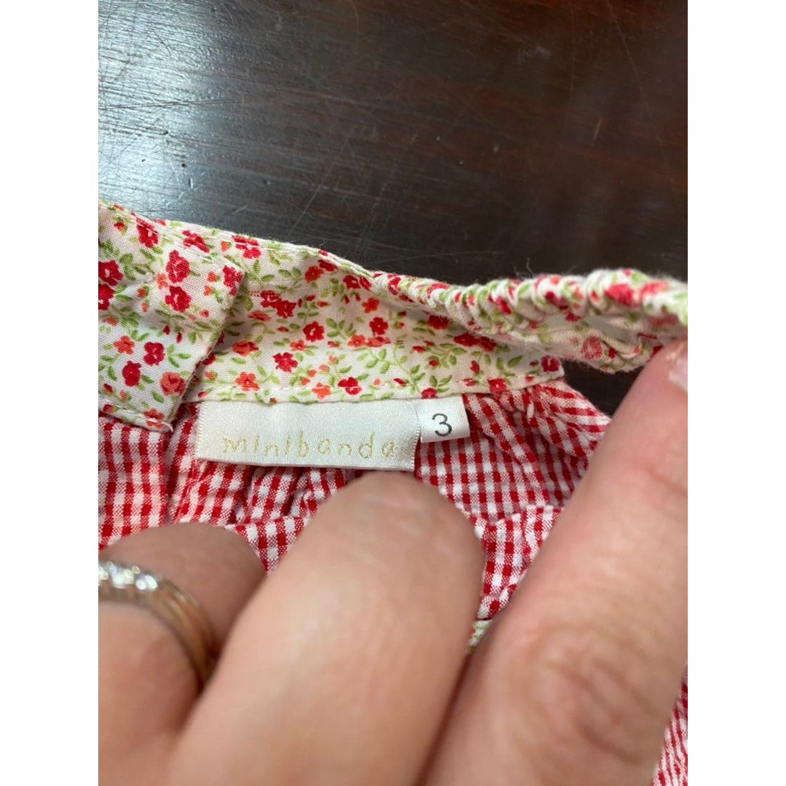 Size 3 red gingham boutique top